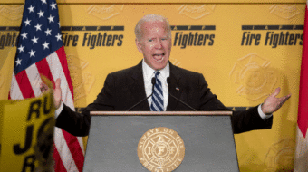 Before roaring union crowd, Biden stops short of jumping into presidential race