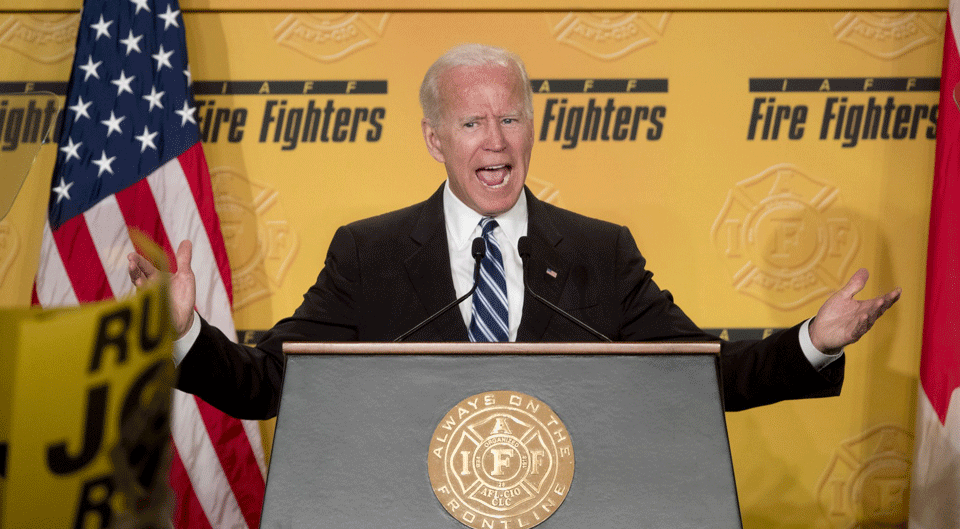 Before roaring union crowd, Biden stops short of jumping into presidential race