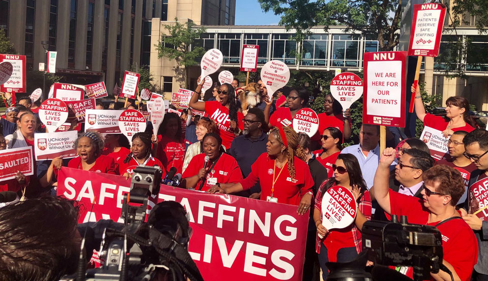 Short staffing, security problems force Univ. of Chicago nurses onto info picket line