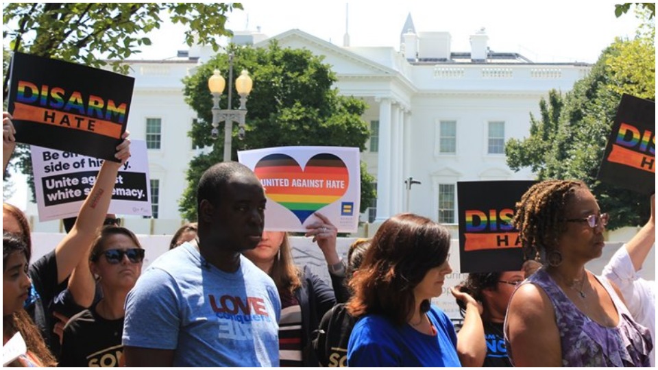 Demonstrators take battle against white supremacy to Trump’s front door