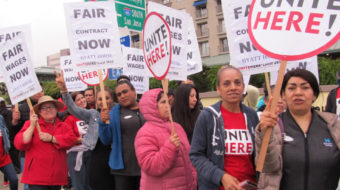 Emeryville workers demand a fair contract: ‘One Job Should Be Enough!’