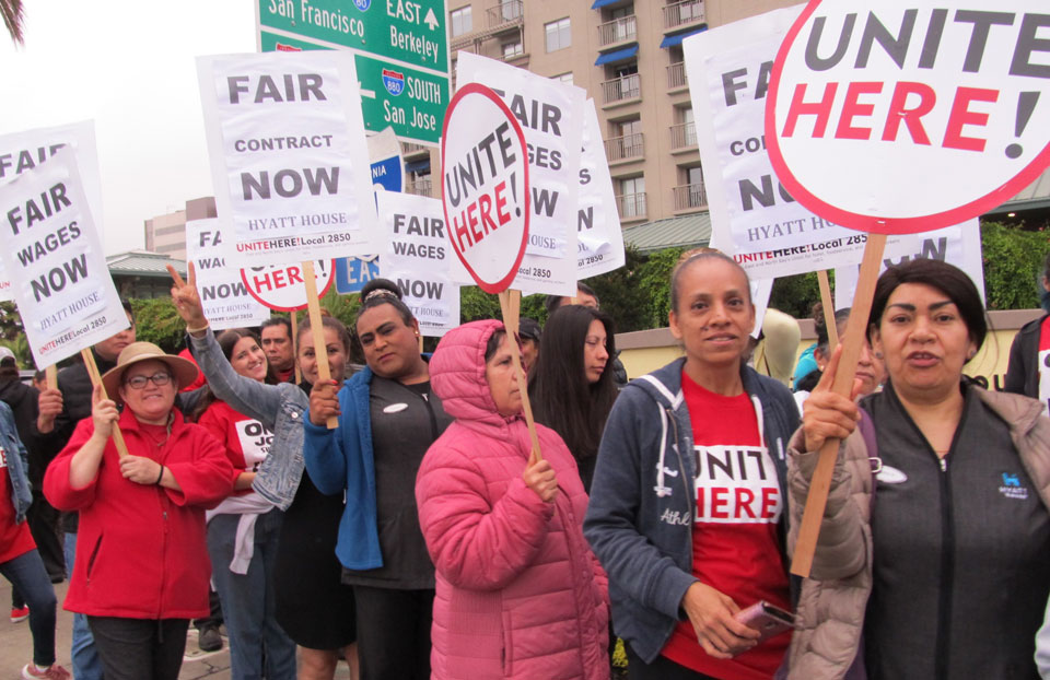 Emeryville workers demand a fair contract: ‘One Job Should Be Enough!’