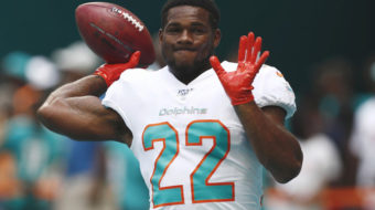 Miami Dolphins running back released from team following domestic violence arrest