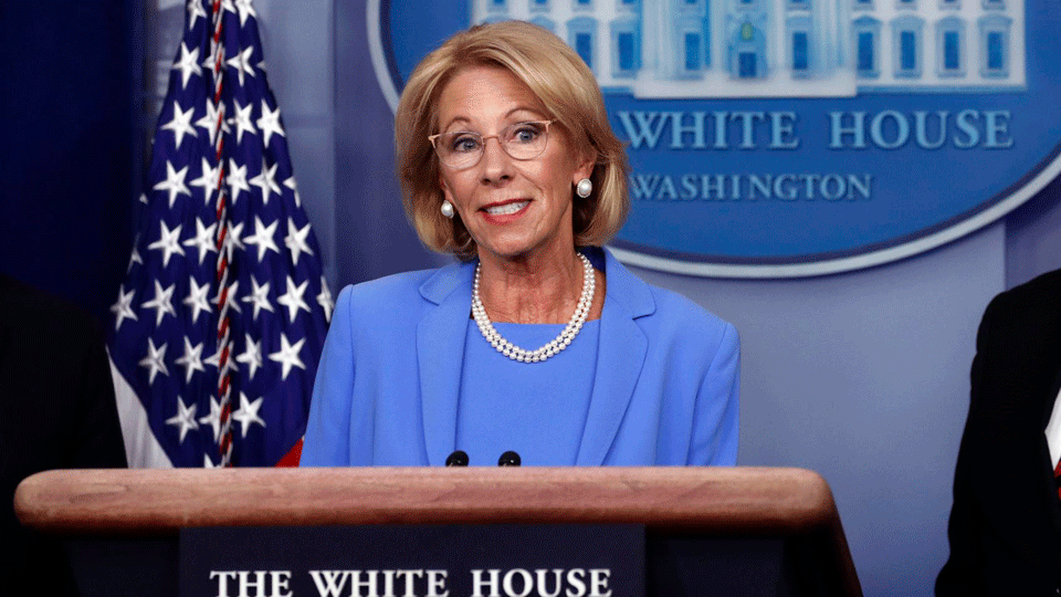 DeVos rescinds Title IX rule protecting student survivors of sexual violence