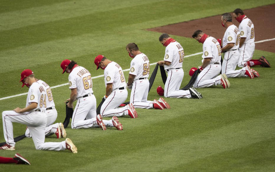 back baseball! Players kneel for Black Lives; Fauci tosses