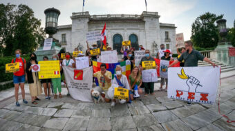 Peru solidarity: Activists show support for Castillo at OAS headquarters in D.C.