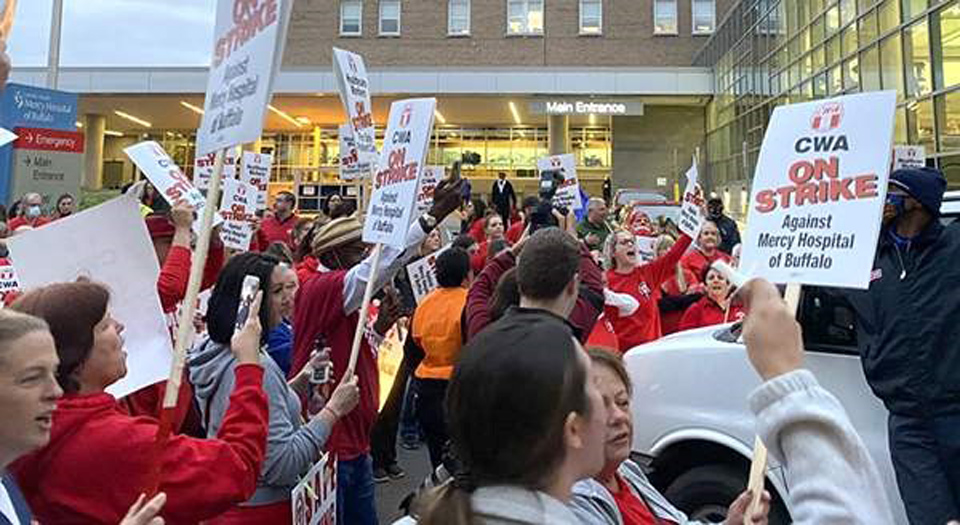 Buffalo hospital nurses hang tough as forced strike nears three weeks
