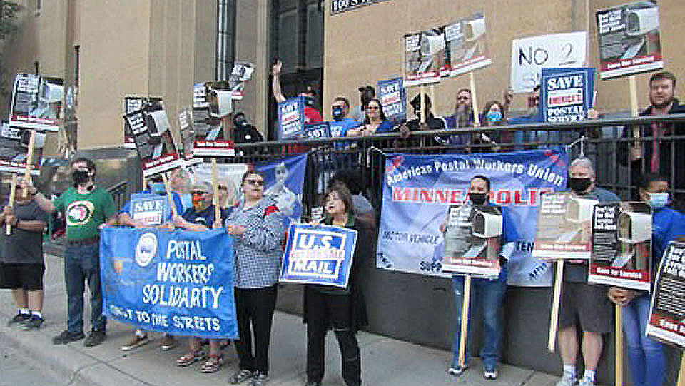 DeJoy’s Minneapolis visit prompts postal workers to protest his plans