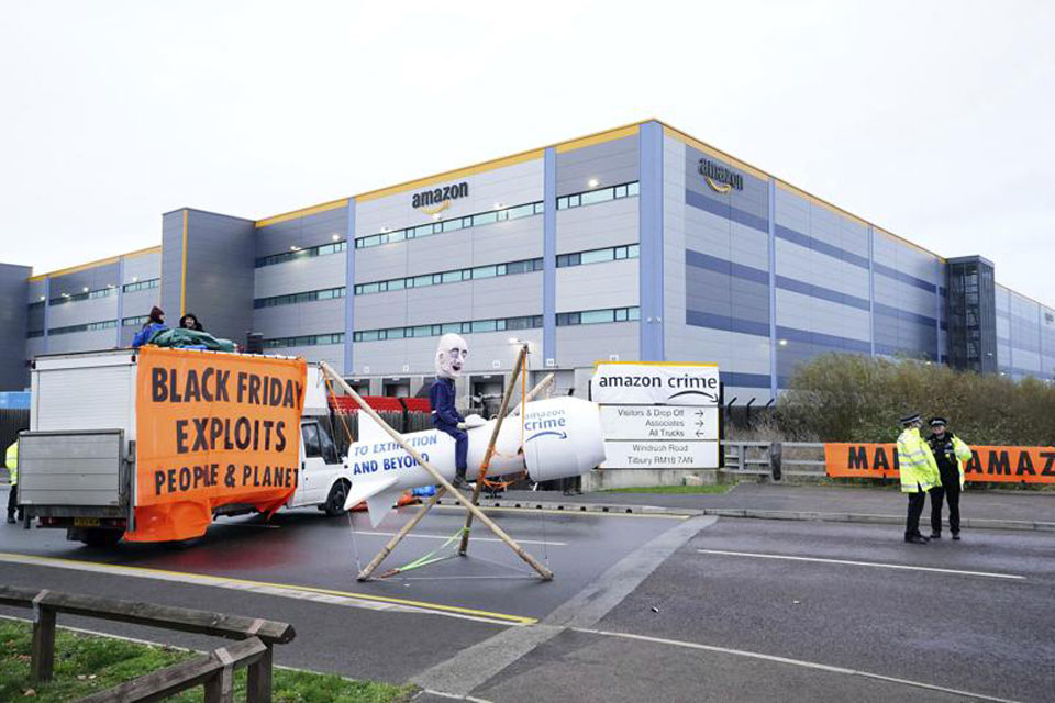 Activists block European Amazon warehouses on Black Friday