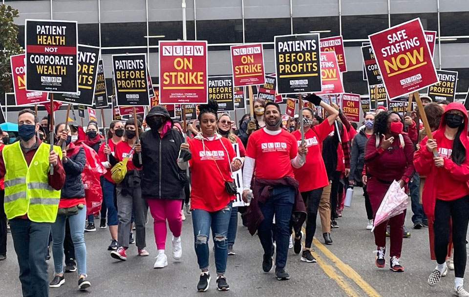 Nurses, mental health therapists and other Kaiser Permanente health workers strike to support stationary engineers