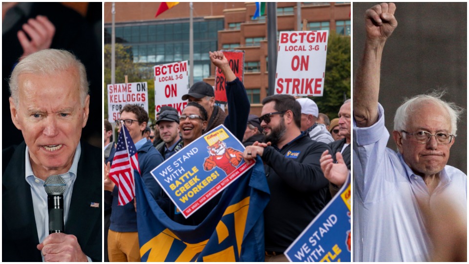 Biden backs Kellogg’s workers; Sanders takes fight to cereal giant’s doorstep