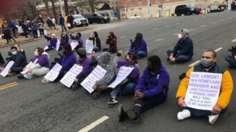 Connecticut home care workers arrested at State Capitol while demanding dignity