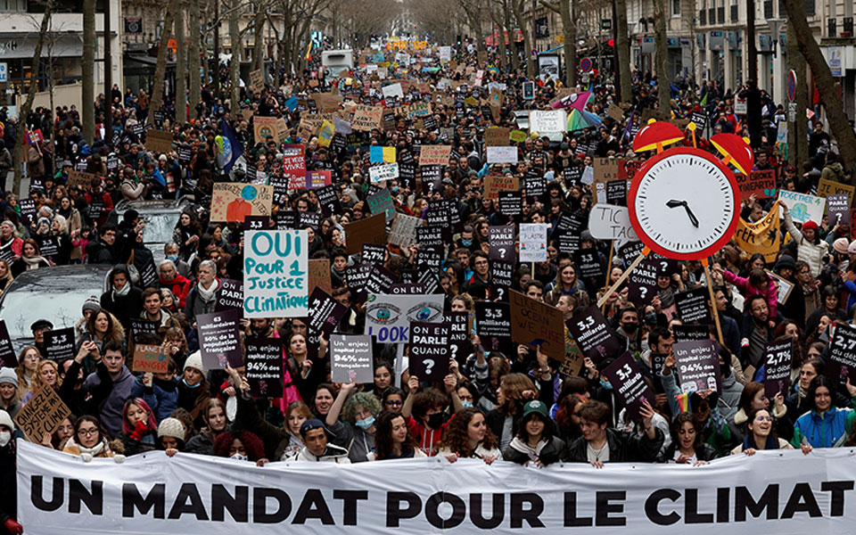 ‘Look Up’ climate protests in France attract tens of thousands ahead of presidential election