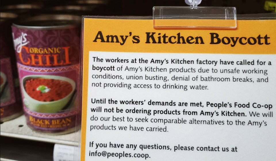 Organic food giant, Amy’s Kitchen, becomes the ultimate union buster