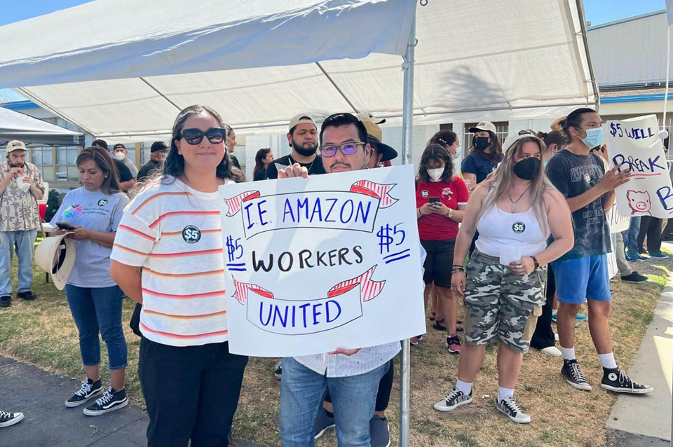 Amazon San Bernardino warehouse workers walk out over pay, dangerous heat