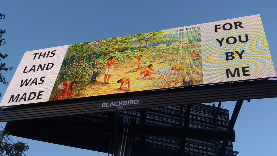 Nashville’s Interstate 65 becomes a billboard gallery of ancient Indigenous history