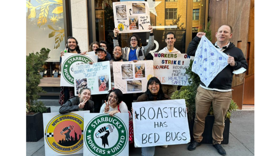 Manhattan Starbucks workers’ 45-day strike demands bedbug elimination and contract negotiations