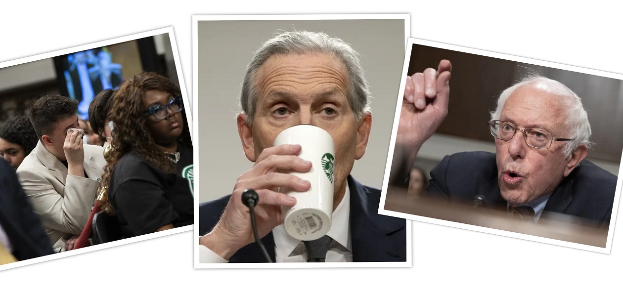 Starbucks CEO Schultz raked over coals by Sanders in the Senate