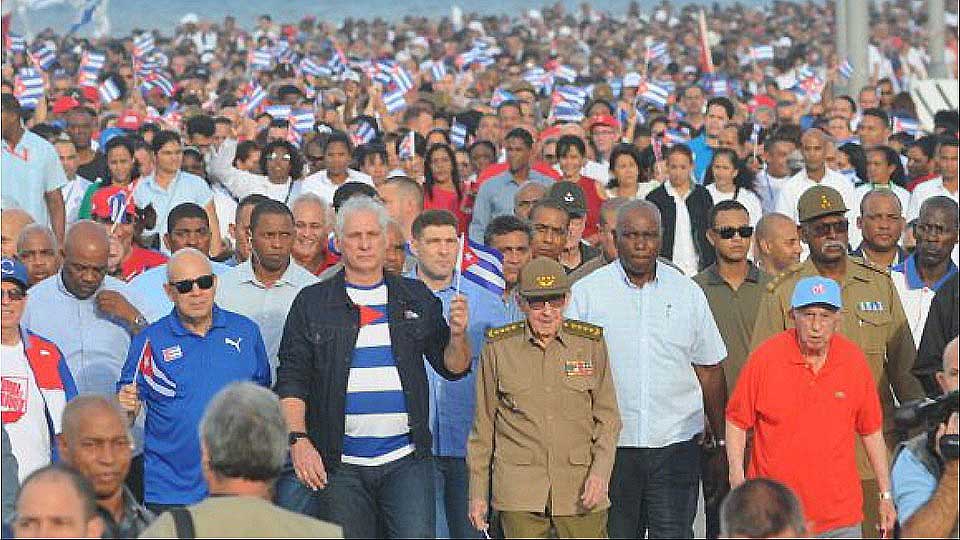 Militant still, Cubans march against U.S. blockade and hybrid war