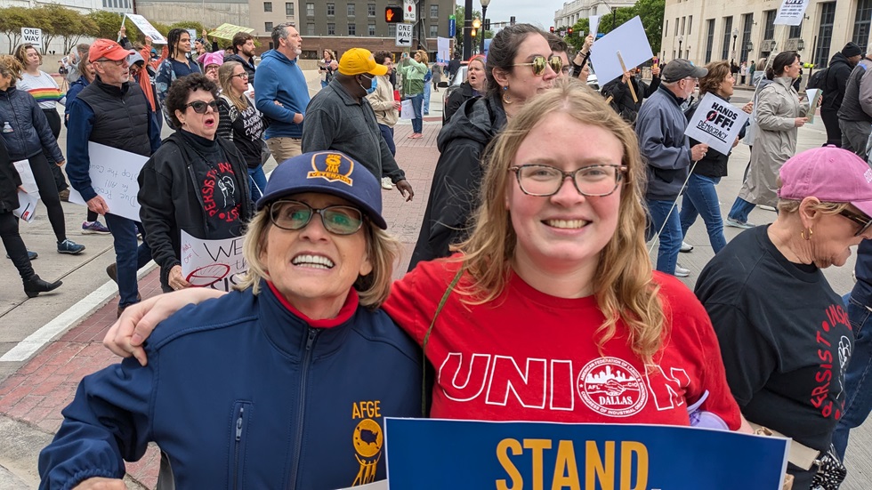 Dallas Hands Off protest hears from labor movement: Trump-Musk attacks ...