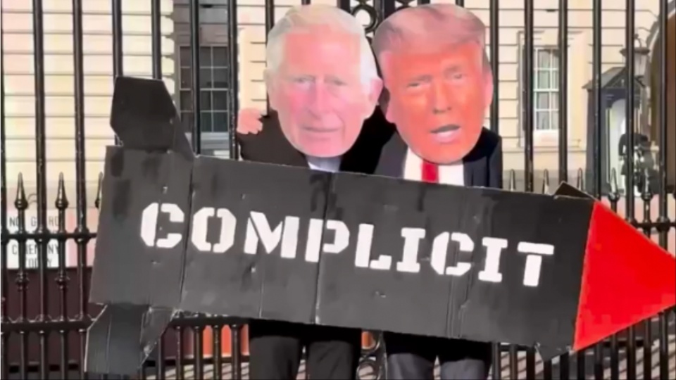 British protesters say royal visit proves complicity in Trump’s wars