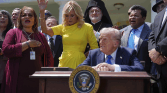 Religious and secular groups take Trump to court