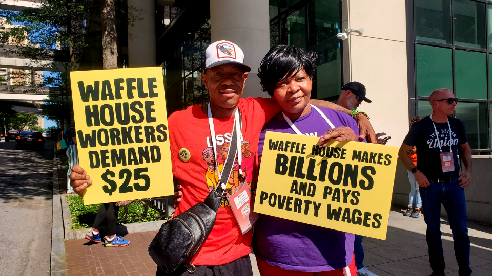 Waffle House workers: ‘We work, we sweat, put $25 on our check!’