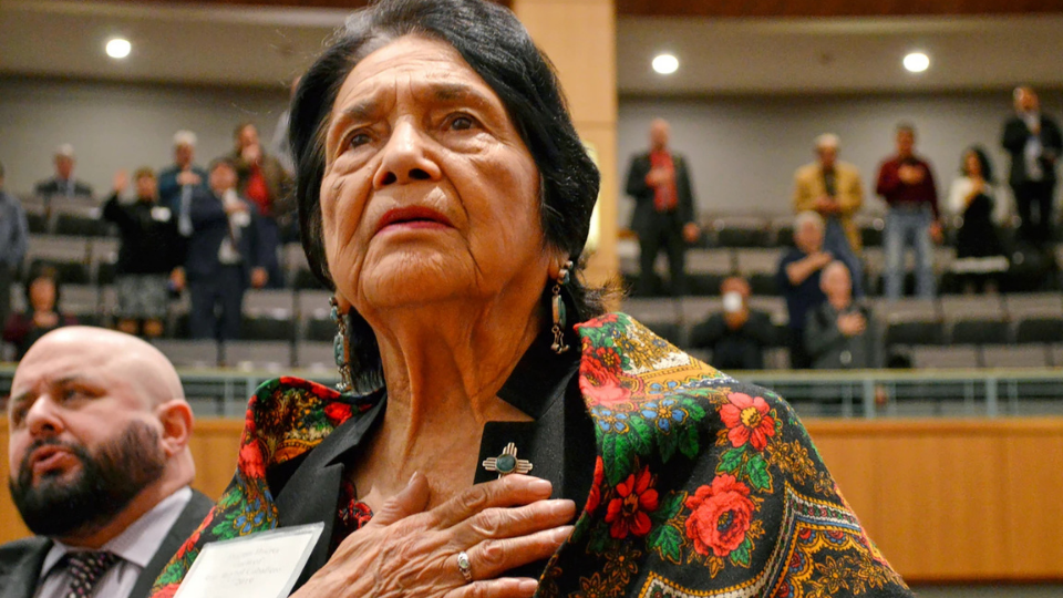Huerta pumps up AFL-CIO crowd with calls for economic and political democracy
