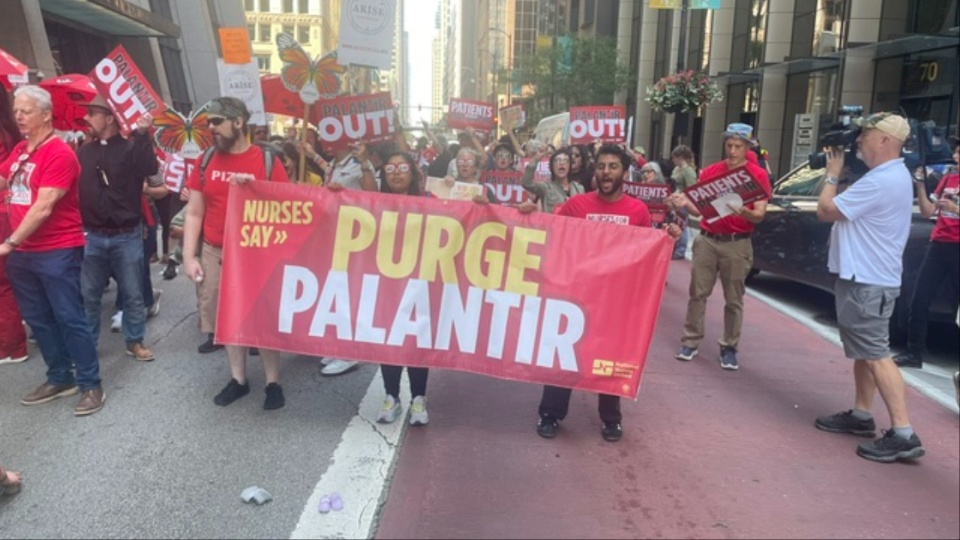 Nurses protest nationwide against Palantir, citing ICE surveillance and hospital automation