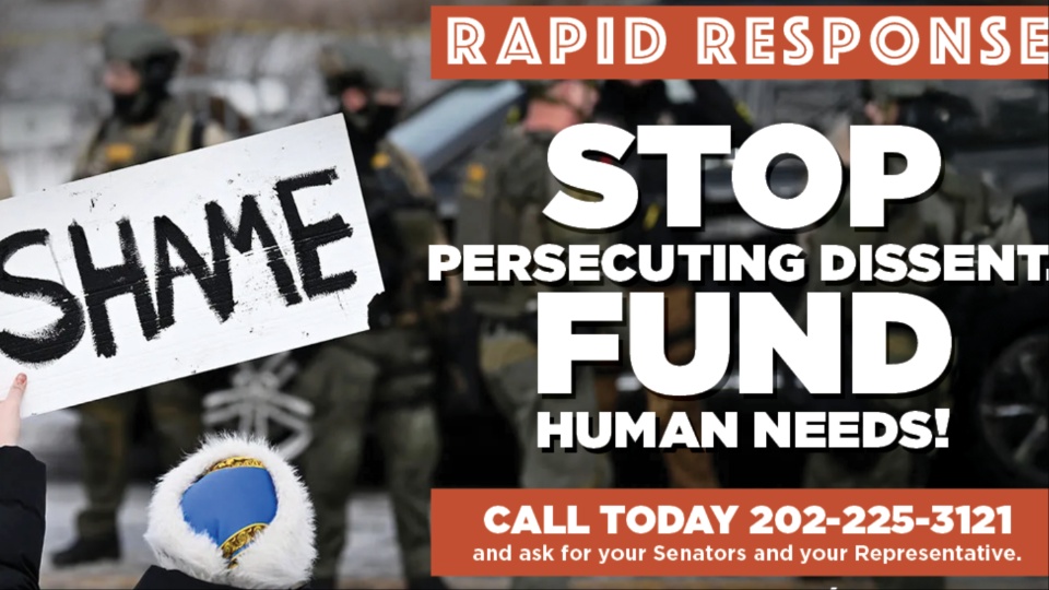 RAPID RESPONSE: Stop persecuting dissent – Fund human needs!